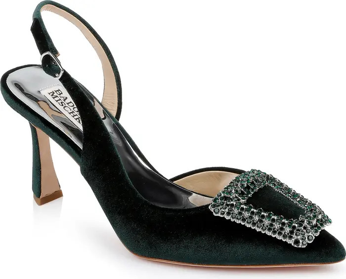 Badgley Mischka Collection Enida Slingback Half d'Orsay Pointed Toe Pump (Women) | Nordstrom | Nordstrom