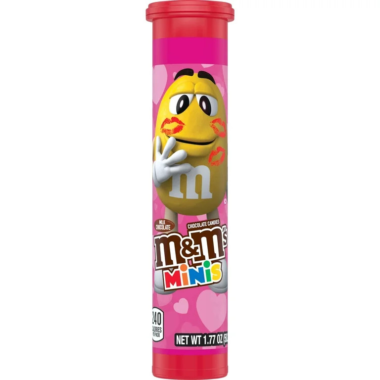 M&M's Minis Valentines Day Milk Chocolate Candy, Mega Tube - 1.77 oz | Walmart (US)