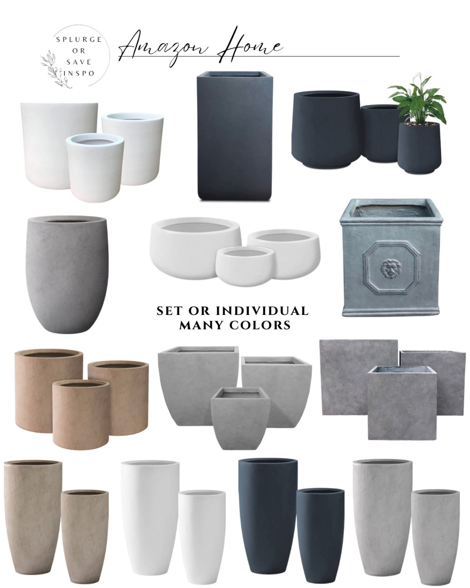 Planters. Black planter. White planter. Gray planter. Charcoal planter. Fluted planter. Planter look for less. Large planter. Tall planter. Planter set of 3. 

#LTKFind #LTKSeasonal #LTKhome