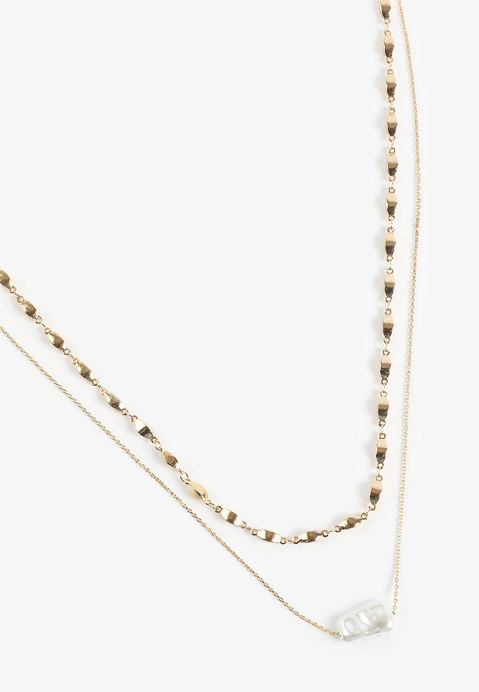 Gold Faux Pearl Layered Necklace | Maurices
