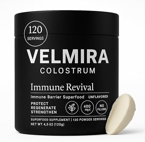Velmira® Colostrum Powder– Gluten-Free, Fat-Free – Immune Support, Gut Health, Bovine. Skin ... | Amazon (US)