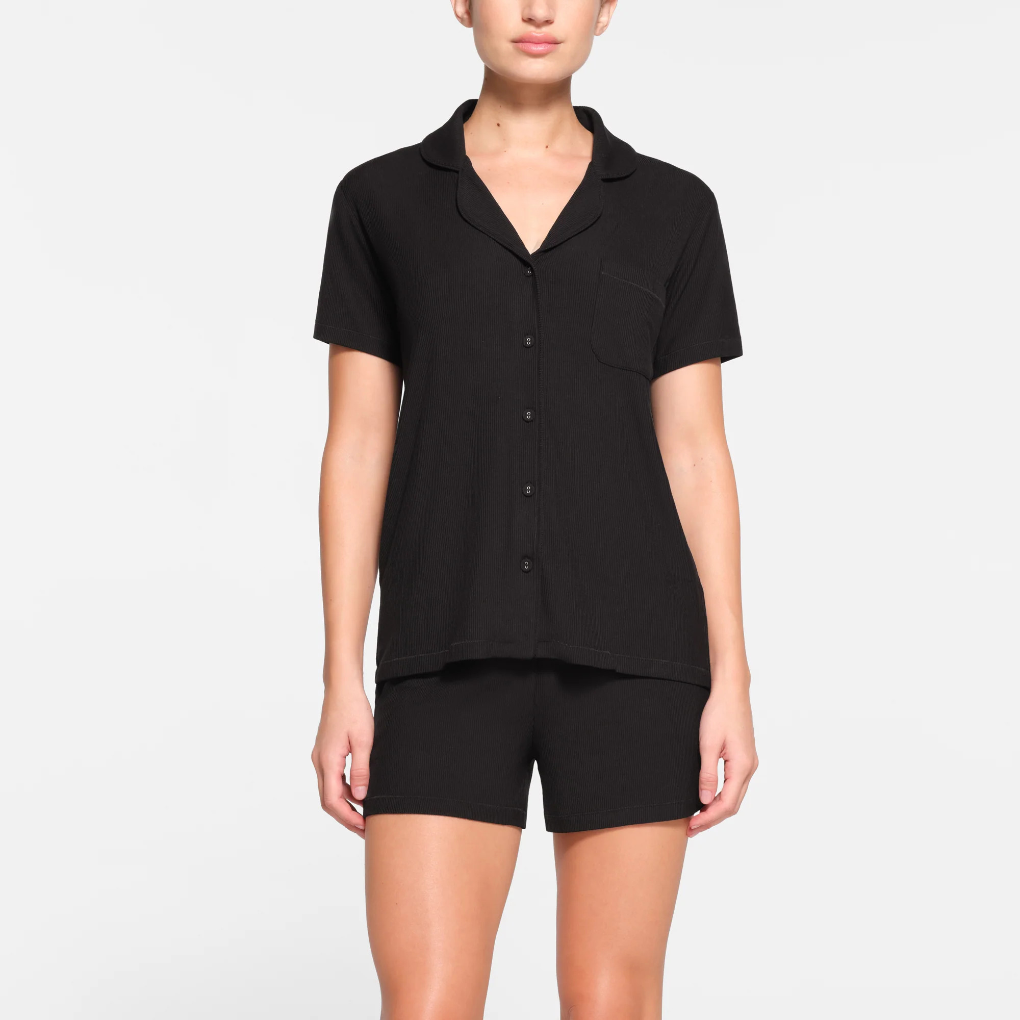 SKIMS Short Pajama Set | Black | Small | Soft Lounge | SKIMS (US)