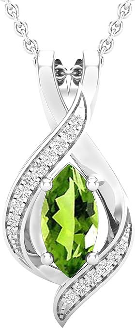 Dazzlingrock Collection 10X5 MM Marquise Gemstone & Round White Diamond Ladies Infinity Pendant (... | Amazon (US)