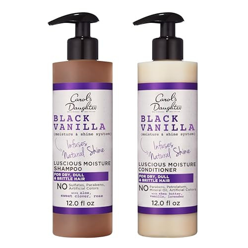 Carol's Daughter Black Vanilla Sulfate Free Shampoo and Conditioner Set for Curly, Wavy or Natural Hair, Moisturizing Hair Care for Dry, Damaged Split Ends, 1 Kit | Amazon (US)