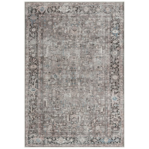 Everwash Callaghan Edith Distressed Vintage Machine Washable Area Rug 6'6"x9'2", Gray - Walmart.c... | Walmart (US)