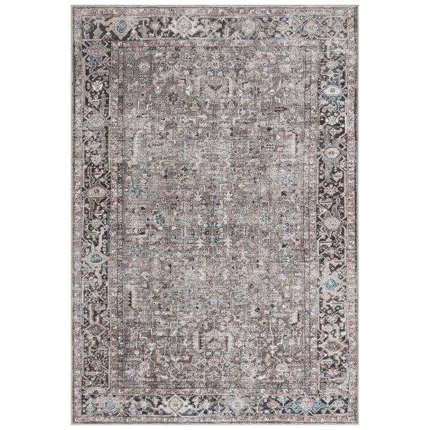 Everwash Callaghan Edith Distressed Vintage Machine Washable Area Rug 5'2"x7'2", Gray - Walmart.c... | Walmart (US)