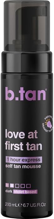 b.tan Violet Base Self Tanner Mousse | Love At First Tan - Best, 1 Hour Express Sunless Tanning F... | Amazon (US)