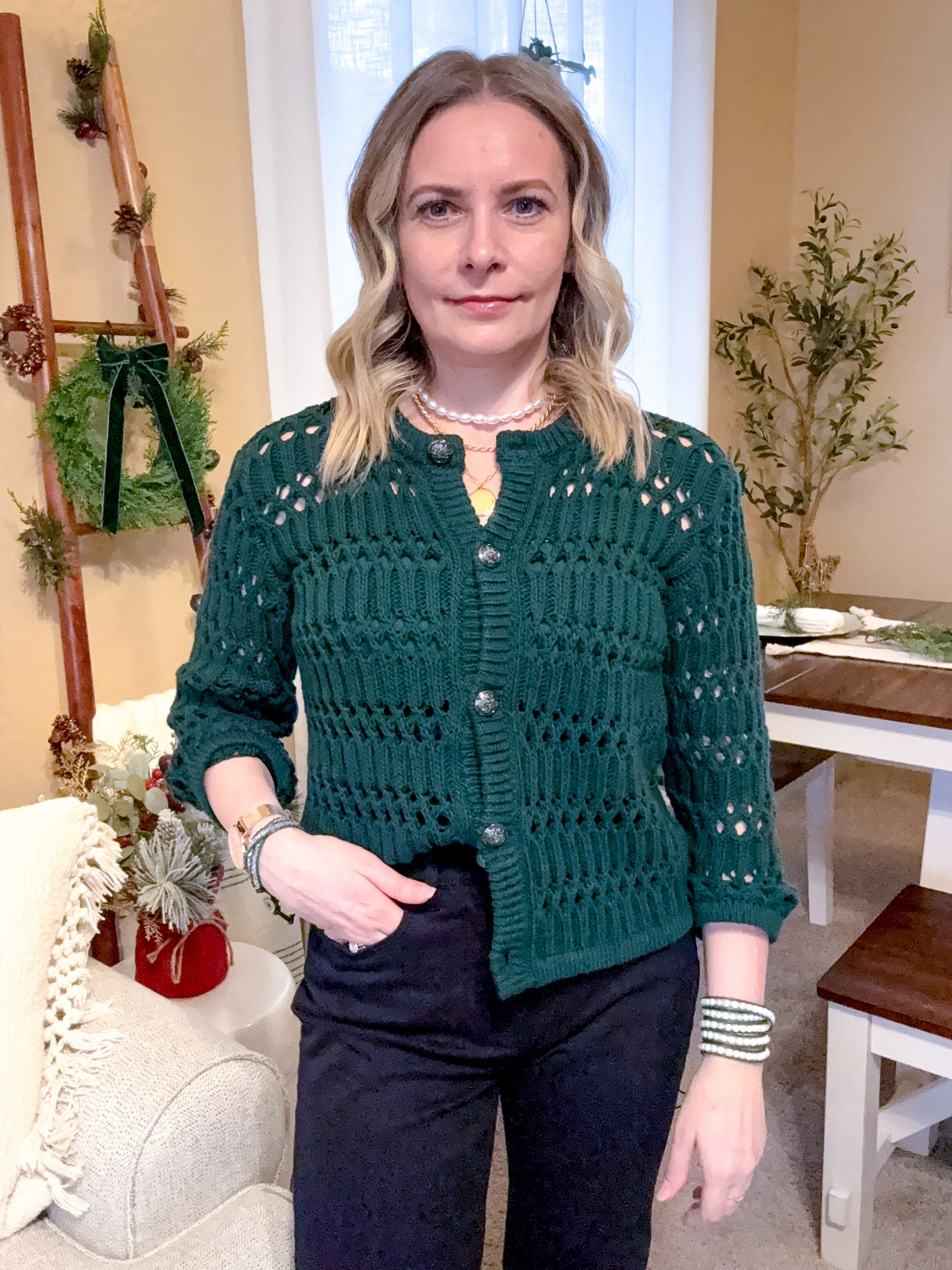 Holiday sweater jacket from Loft. On sale now. Wearing Xs petite. 



Holiday outfit, Christmas outfit, loft fashion, #loveloft #loft #greensweater
#giftforher 

#LTKVideo #LTKHoliday #LTKGiftGuide #LTKSeasonal #LTKFindsUnder50 #LTKOver40 #LTKSaleAlert