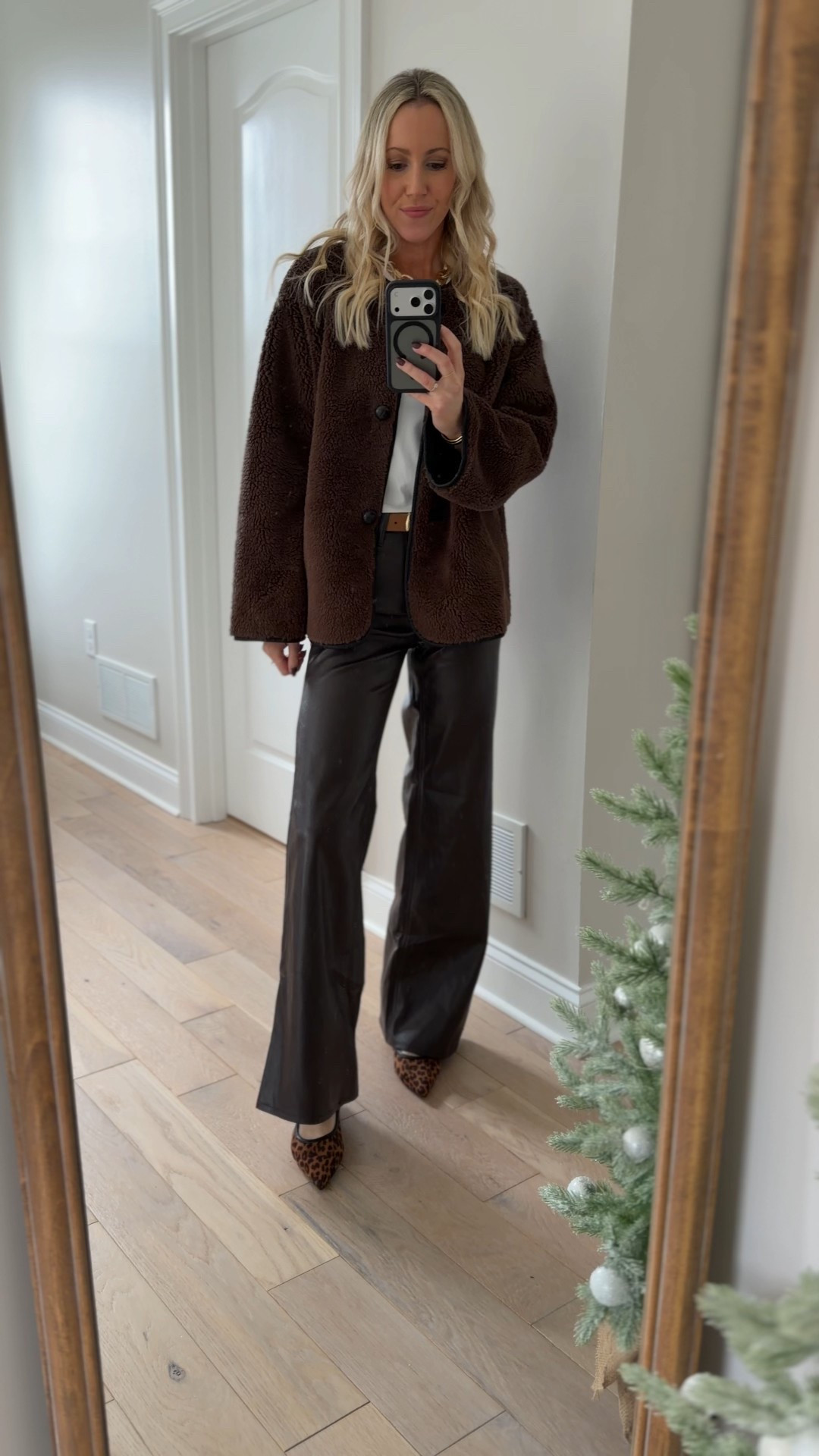 New arrivals from Target that are 🔥These Target finds are giving designer vibes for a fraction of the price! This sherpa jacket will elevate any outfit! These high rise wide leg faux leather pants are a must-have! ON SALE! I grabbed them in the black and the brown! Everything is so on-trend and chic- yet affordable! Mix and match these pieces or style separately! All so perfect for date night and special holiday events, and more!

#LTKSaleAlert #LTKFindsUnder50 #LTKHoliday