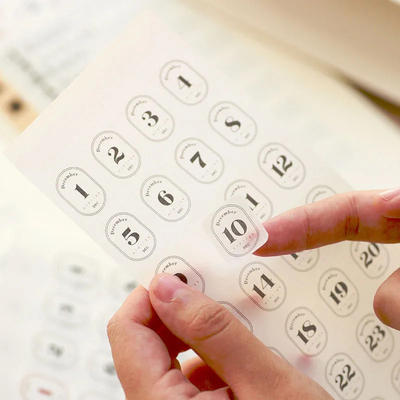 12 Sheets Number Date Label Sticker 2024 Year Planner Colorful 365 days Daily Stickers Stationery... | AliExpress (US)