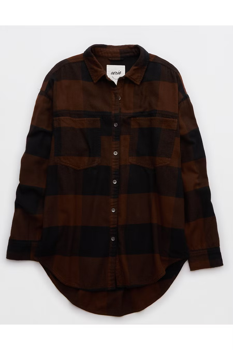 Aerie Anytime Fave Flannel Shirt Women's Canyon Sun XXS | Aerie