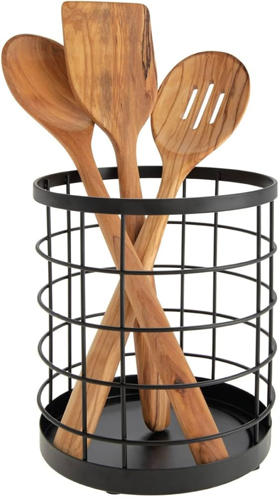 iDesign Wire Utensil Holder for Kitchen Counter, The Austin Collection - 6" x 6" x 7", Matte Blac... | Amazon (US)
