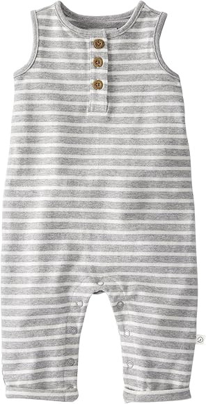 Little Planet by Carter's Baby Organic Cotton Terry Jumpsuit, Grey Stripes, 3 Months | Amazon (US)