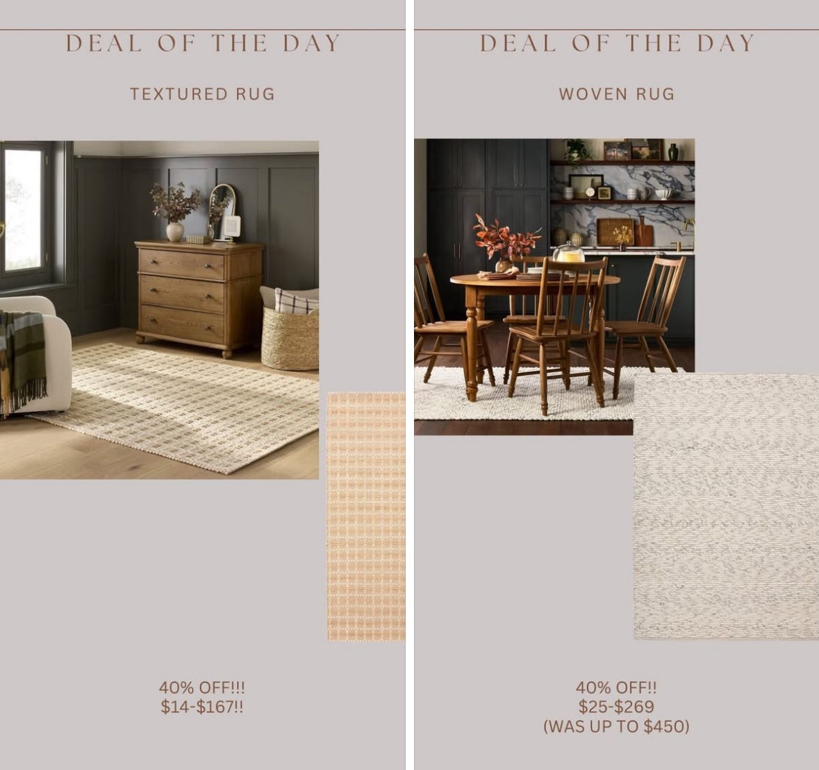 Two of the most popular textured rugs are 40% off right now!!!! Amazing prices 😍🙌🏻 so pretty irl! 



#LTKSaleAlert #LTKHome #LTKStyleTip
