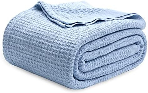 Bedsure Gentlesoft 100% Cotton Blanket Queen Size for Bed - Breathable and Soft, Thick Cozy Waffl... | Amazon (US)