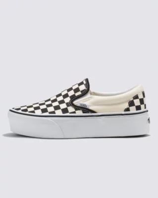 Classic Slip-On Checkerboard Stackform Shoe(Checkerboard Black / Classic White) | Vans (US)