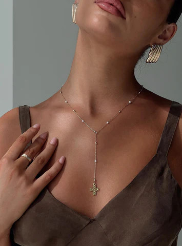 Leonidas Lariat Necklace Gold | Princess Polly US