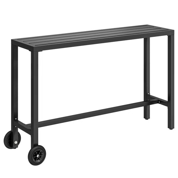 Arteta 37"H Rectangular Metal Outdoor Bar Table | Wayfair North America