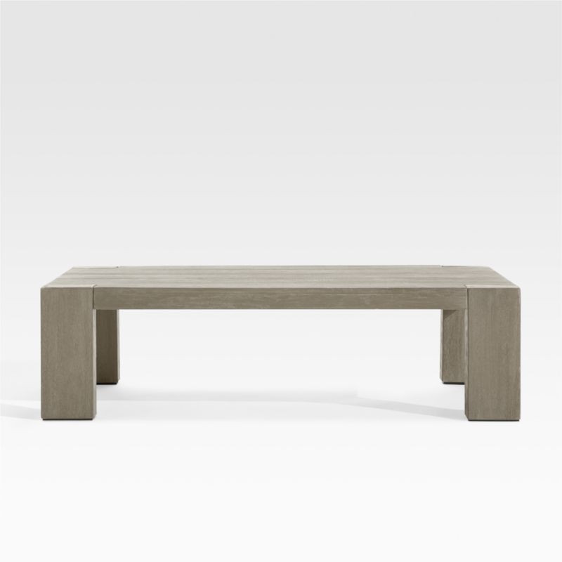 Ashore Grey Mahogany Wood Outdoor Coffee Table + Reviews | Crate & Barrel | Crate & Barrel
