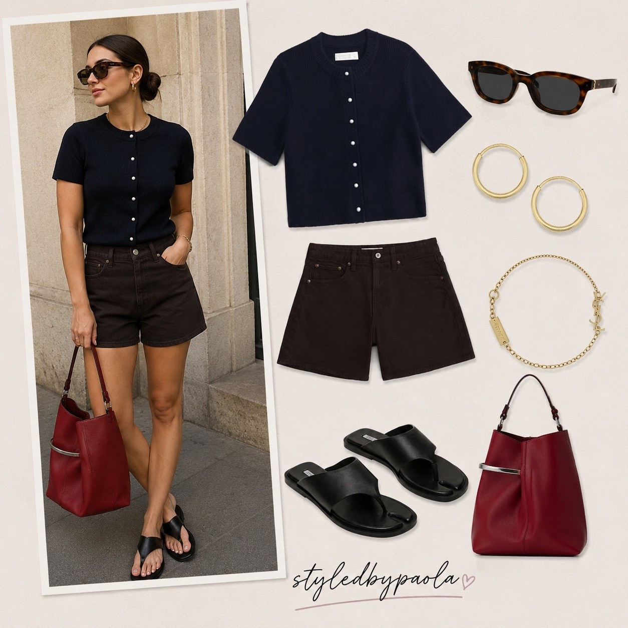 The navy + chocolate brown combo is quietly stealing the spotlight 🤎✨ Finished with a bold red bag for the perfect pop of color. Follow @styledbypaola for more elevated outfit inspiration.

#LTKU #LTKootd #LTKSeasonal
