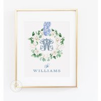 Custom Name Wall Art, Name Nursery Monogram, Last Monogram, Chinoiserie Ginger Jar Art | Etsy (US)