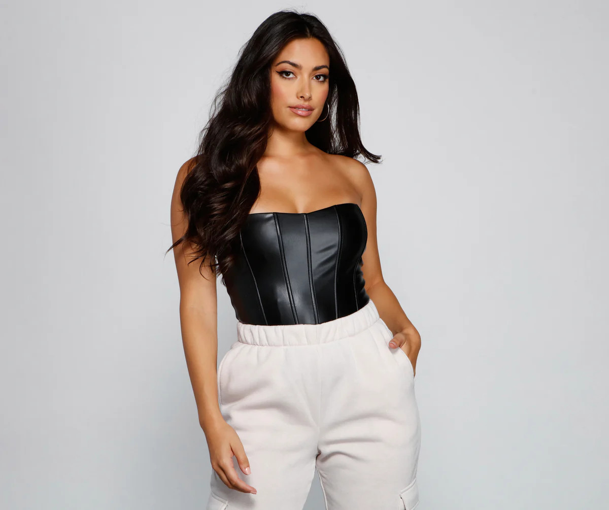 Edgy Sleek Corset Bodysuit | Windsor Stores