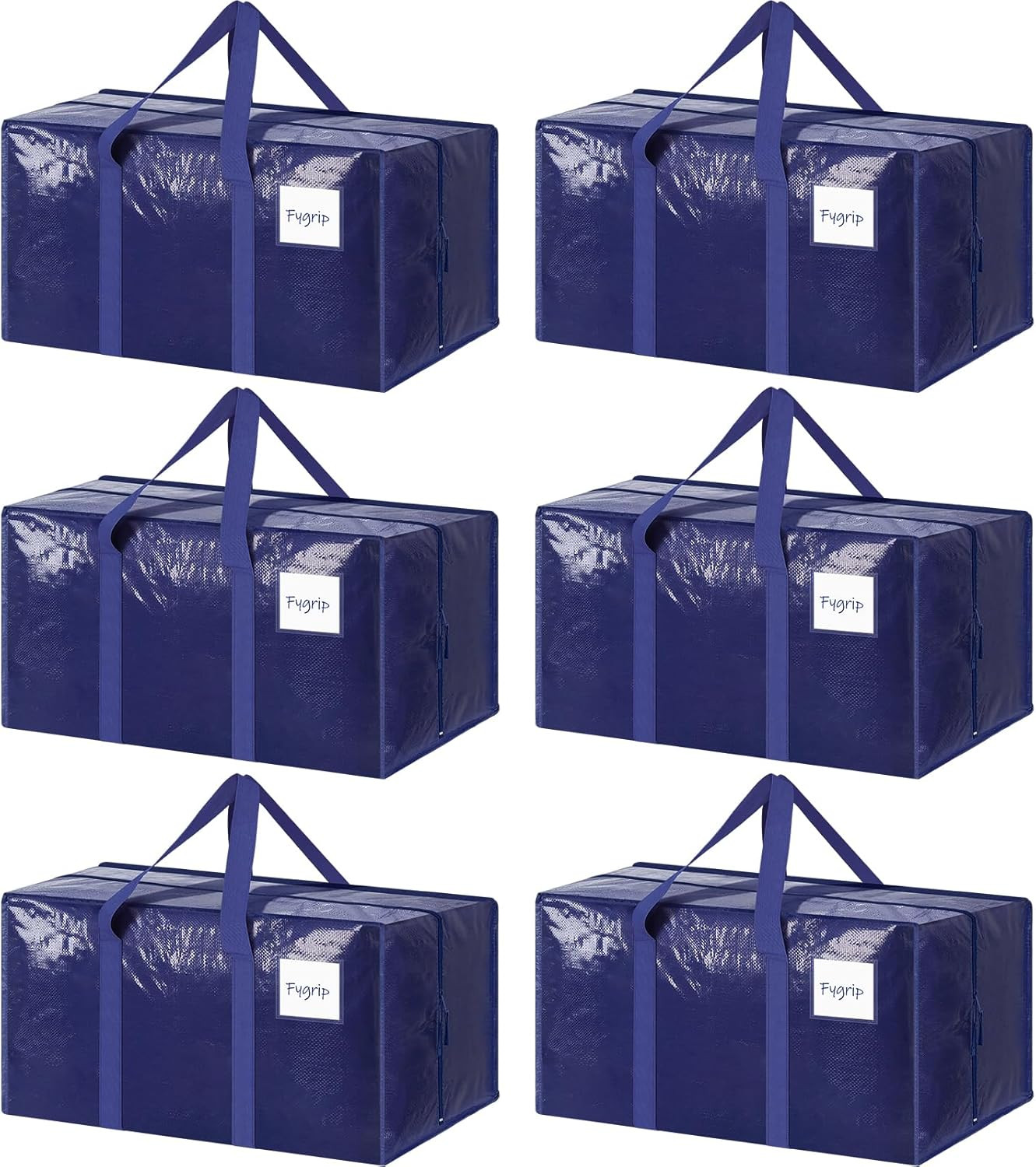 6 Pack Extra Heavy Duty Large Moving Bags with Strong Zipper & Comfortable Handles, Sturdy & Dura... | Amazon (US)