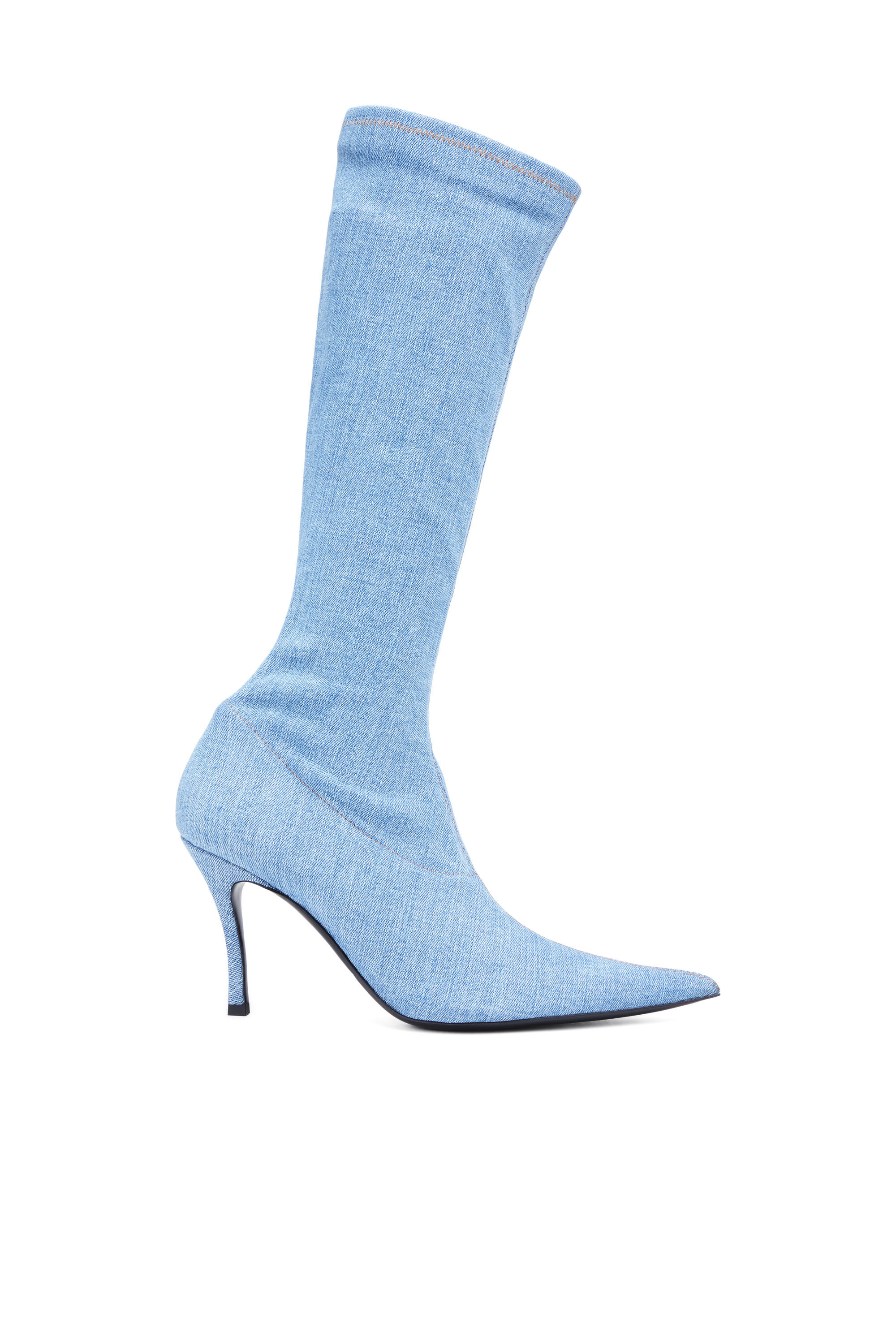 D-Venus KBT - Knee-high boots in stretch denim | Diesel US