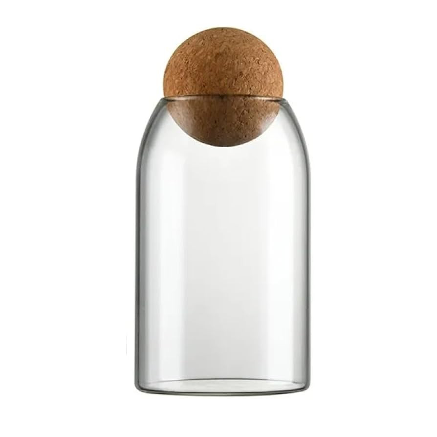 Glass Terrarium with Airtight Wood Lid (Ball Cork) | Closed Terrarium Planter | Clear Glass Bottl... | Amazon (US)