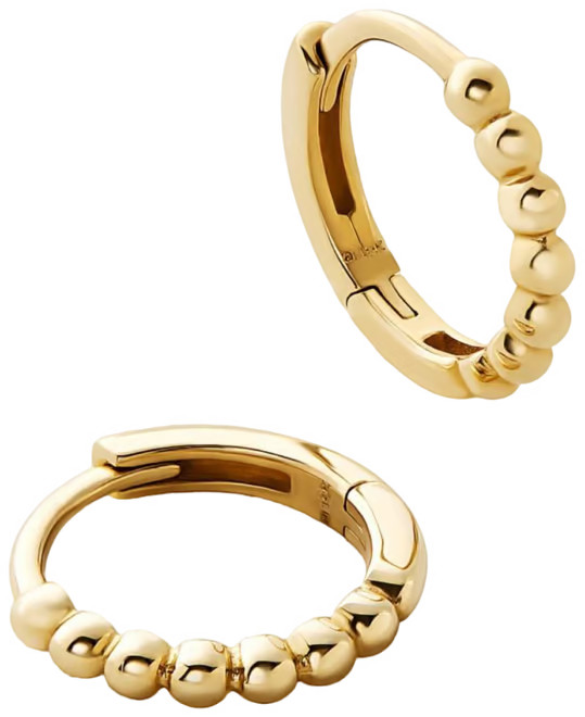 10K Gold Bead Huggie Hoops | Bloomingdale's (US)