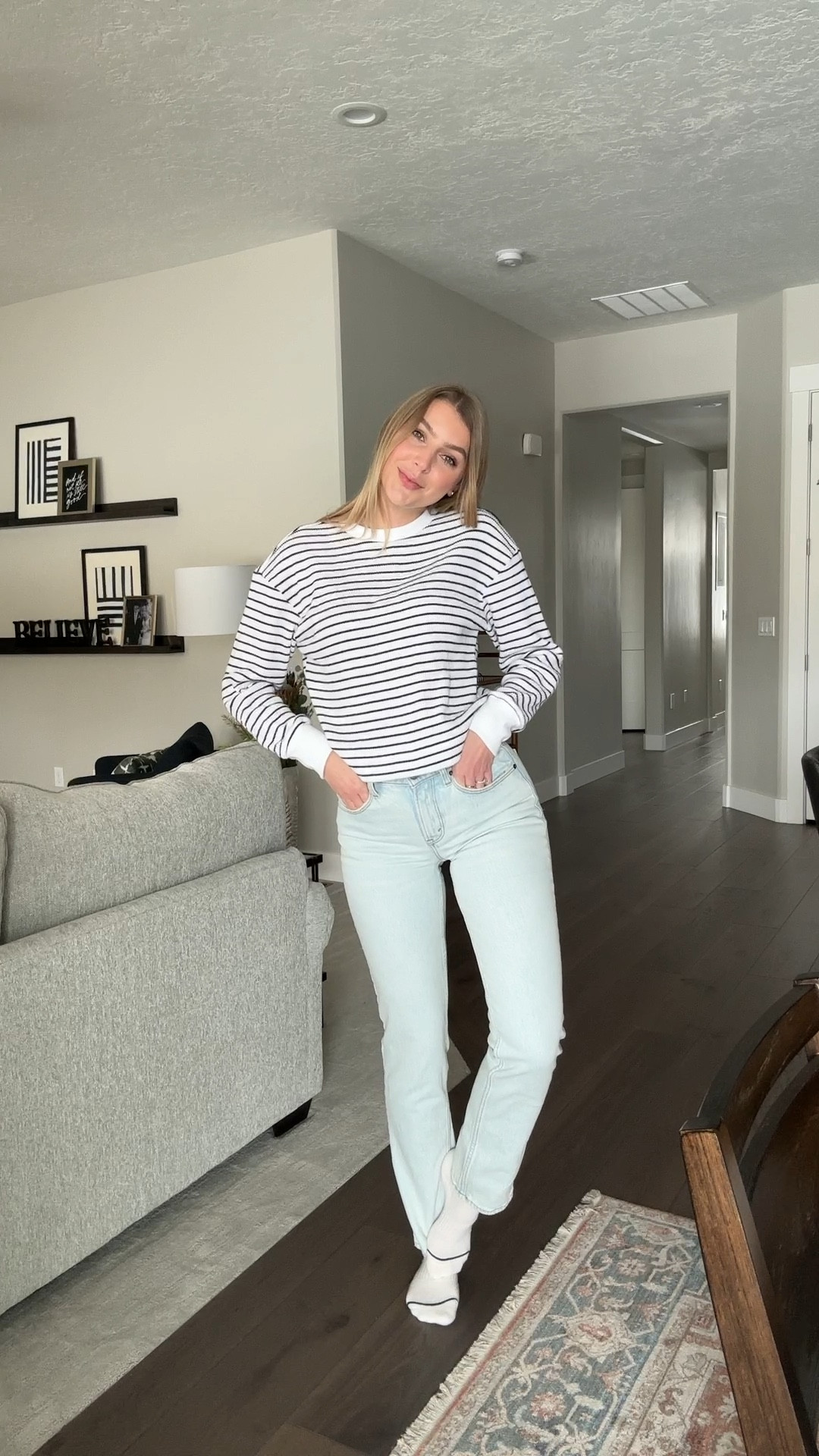 Abercrombie finds // waffle tee, mid rise jeans 

#LTKunder100 #LTKsalealert