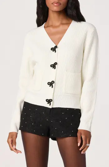 Crystal Embellished Bow Detail Cardigan | Nordstrom