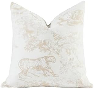 2025 New 20x20'' inches Throw Pillow Cushion Covers - Jungle Tiger Pattern Chenille Jacquard Embr... | Amazon (US)