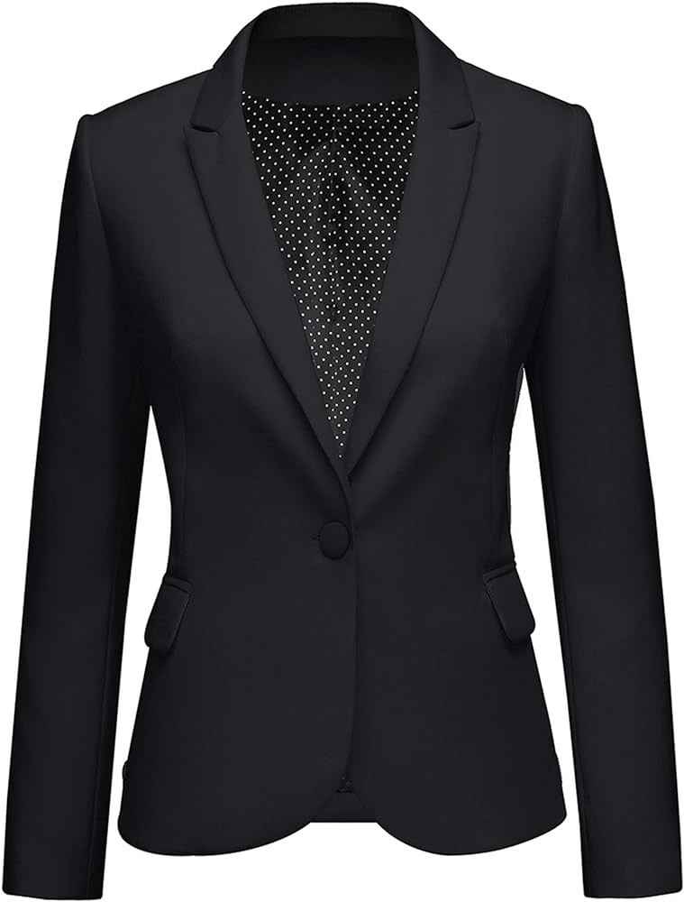 luvamia Women's Long Sleeve Formal Notch Lapel Button Down Blazer Pockets Jacket | Amazon (US)