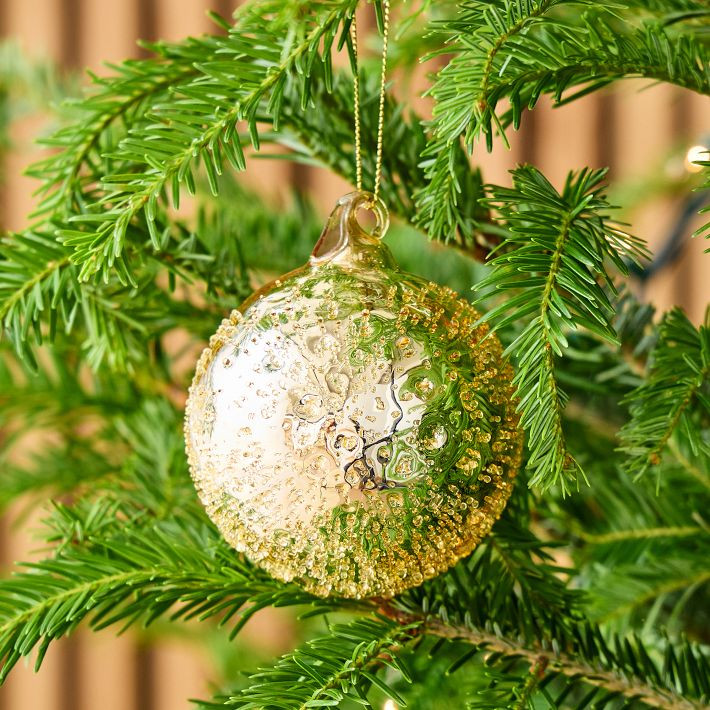 Gold Glitter Beaded Ball Ornament | West Elm (US)