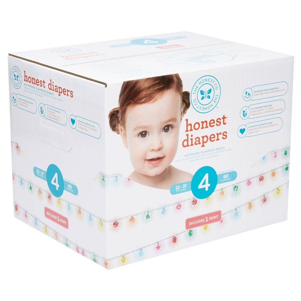 Honest Company Diapers Club Pack, Sparkling Lights - Size 4 - 60ct | Target