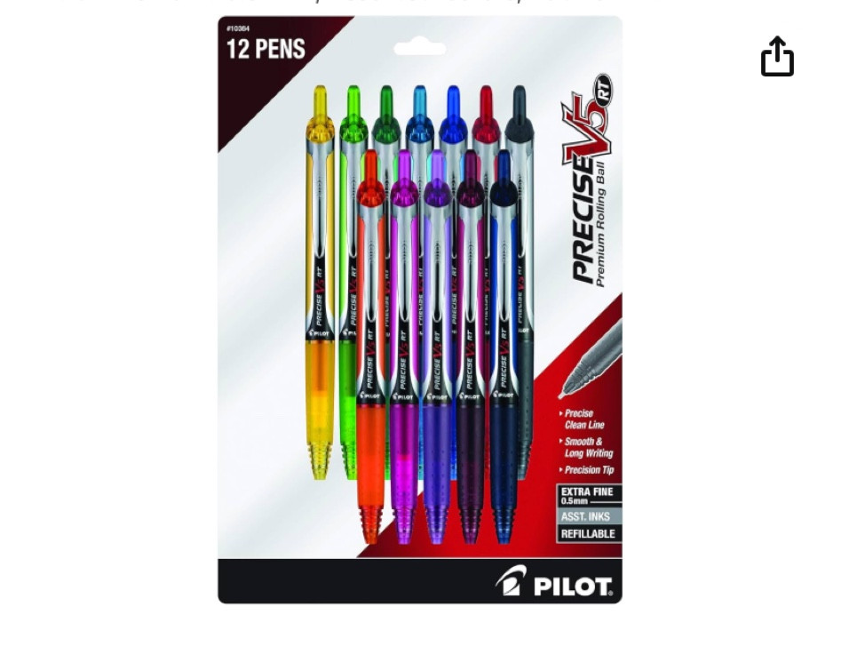 🖊️ My fave pens: Pilot precise V5 RT extra fine point 0.5