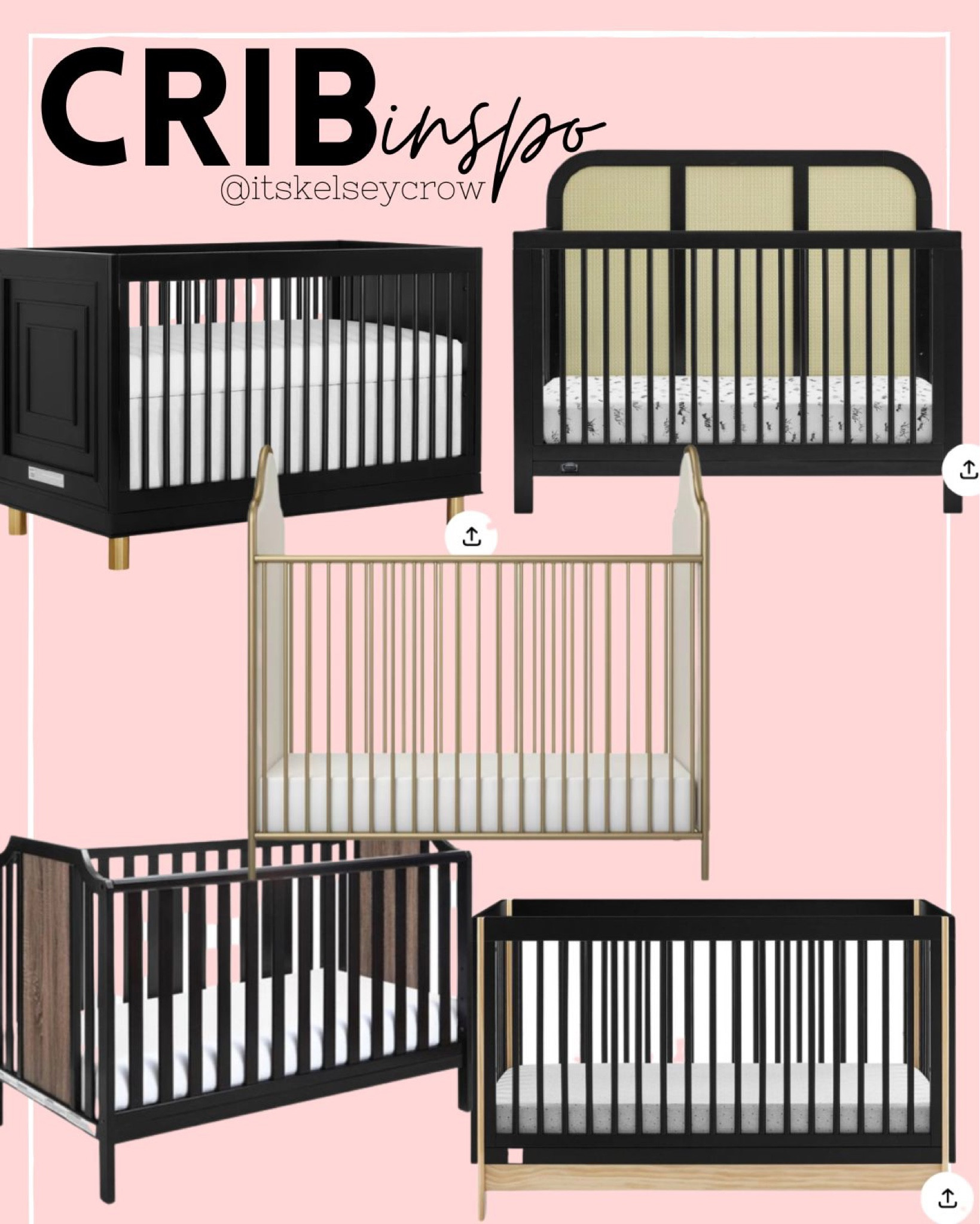 Black and outlet gold crib