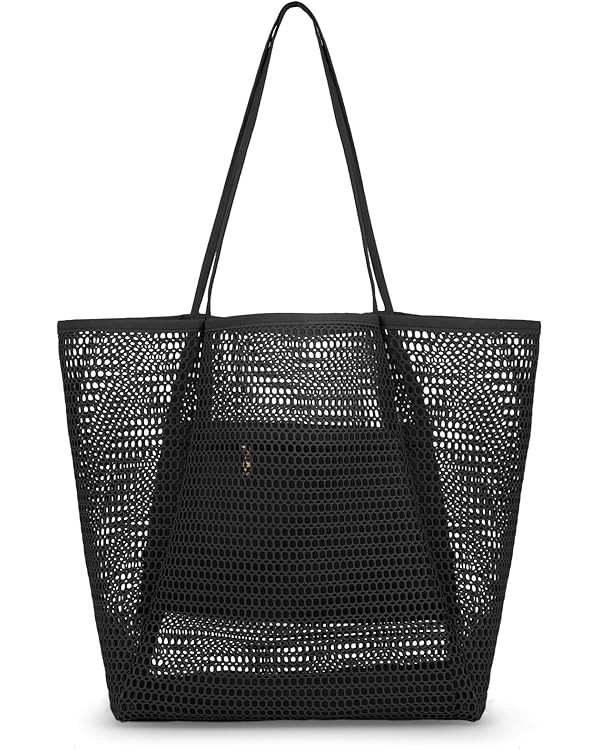 Iioscre Mesh Beach Tote Bags for Womens, Causal Beach Hobo Bags for Beach Swimming Pools Vacation... | Amazon (US)