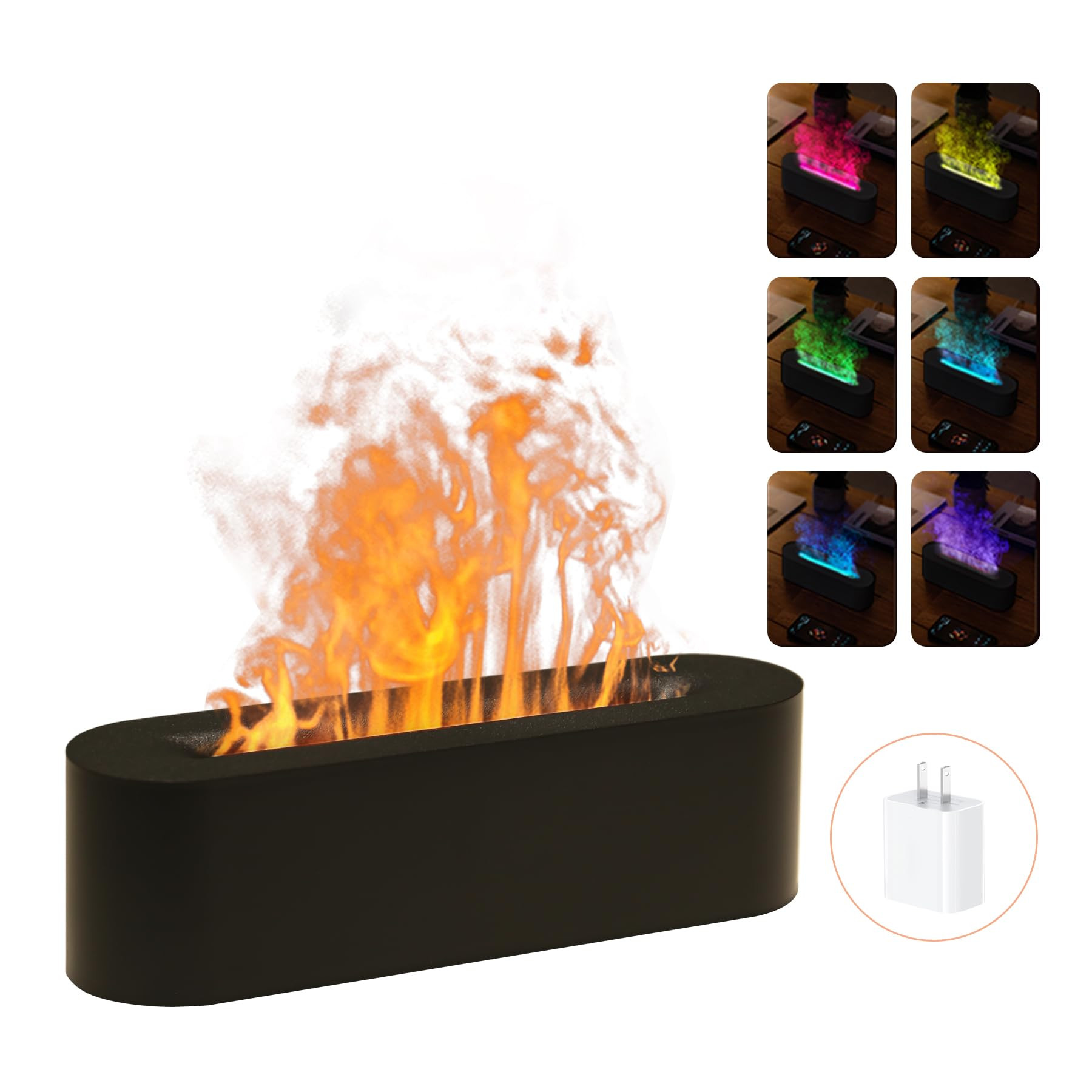 Essential Oil Diffusers,Flame Colorful Water Vapor Fire Fireplace Humidifier for Aromatherapy Aro... | Amazon (US)