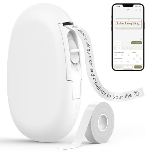 SUPVAN E10 Bluetooth Label Maker Machine with Tape, Continuous Waterproof Label, Versatile App with 35 Fonts and 1k+ Icons, Inkless Labeler for Home, Kitchen, School, Office Organization, White | Amazon (US)