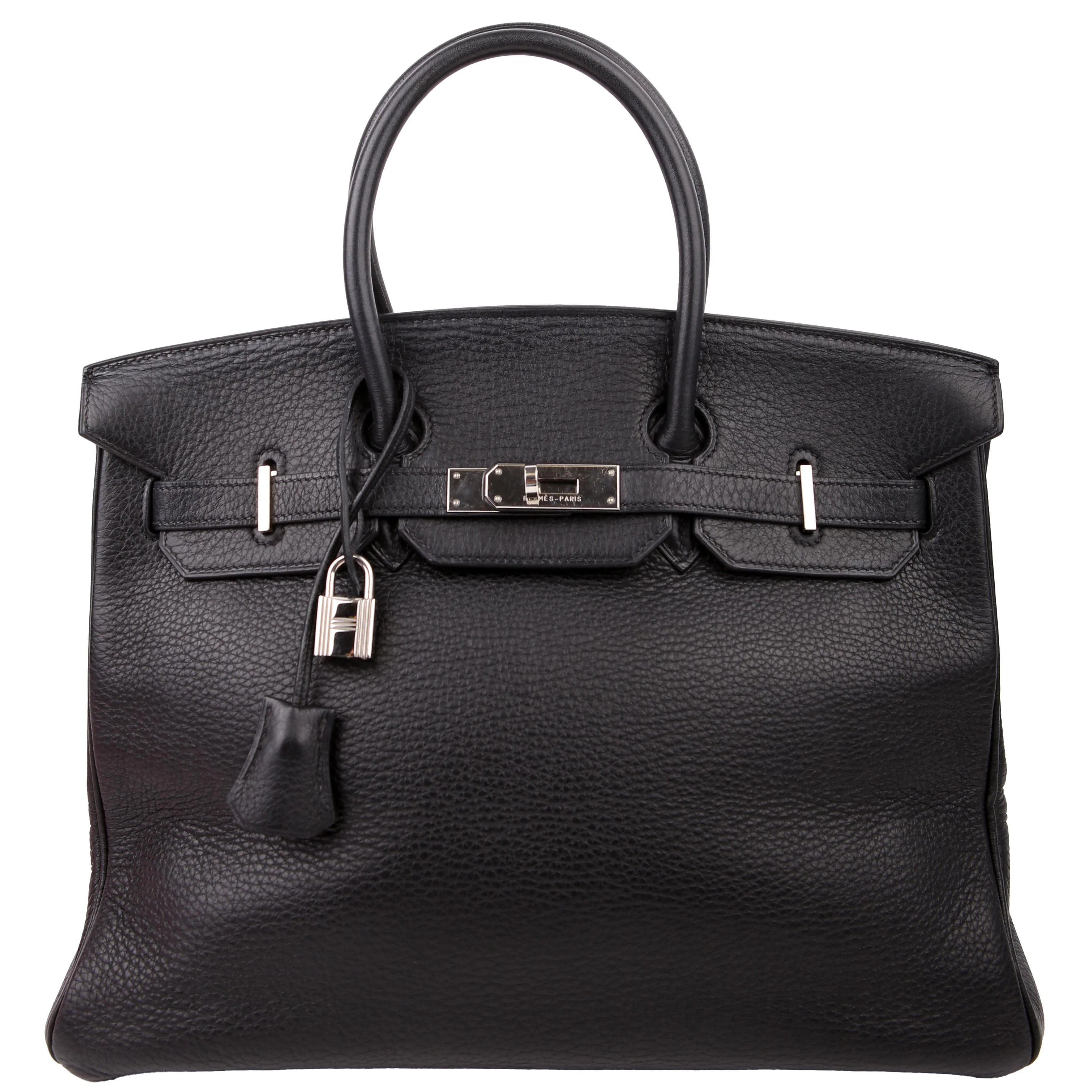 Birkin 35 Taurillon Clemence 2001 Black/Palladium | Keeks Designer Handbags