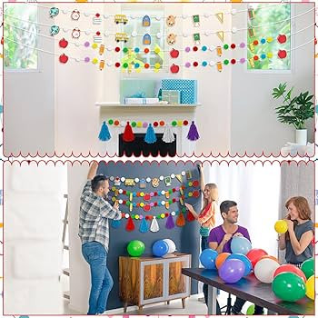 5 Pcs 9.84 ft Return to School Garland Classroom Felt Banner Pastel Tassel Garland Decoration Col... | Amazon (US)