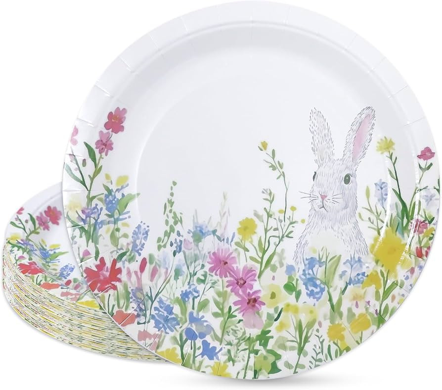 HNH 50 Easter Party Paper Plates Set Disposable 7in Dessert Plates Happy Easter Party Supplies | Amazon (UK)