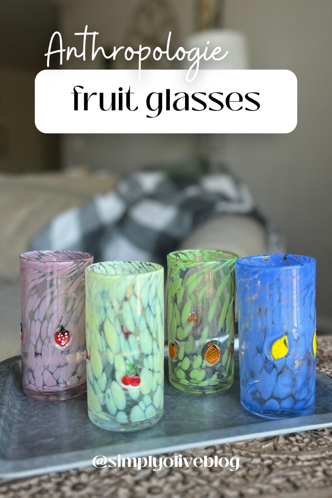 Cute Anthropologie fruit glasses, spring home decor, summer home decor, decorating aesthetic, dining table ideas - unfortunately they don’t have the strawberry or orange anymore, but they do have a new green pineapple!

#LTKhome