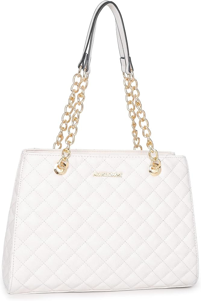 Montana West Shoulder Handbags for Women Quilted Tote Purse Ladies Designer Satchel Hobo Bag with... | Amazon (US)