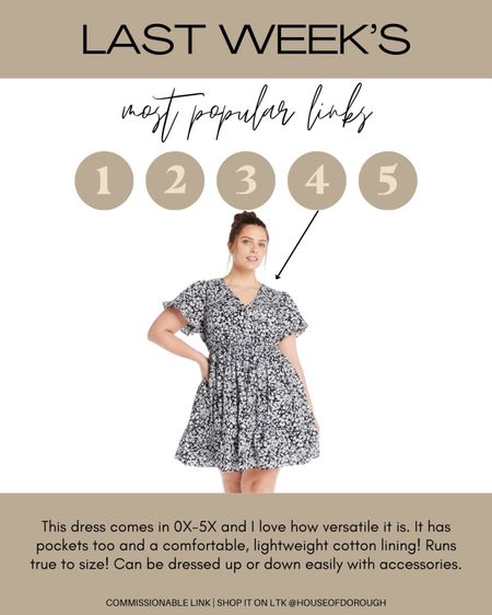 Last week's most popular links!

This dress comes in 0X-5X and I love how versatile it is. It has pockets too and a comfortable, lightweight cotton lining! Runs true to size! Can be dressed up or down easily with accessories.

#LTKPlusSize #LTKxWalmart #LTKSeasonal