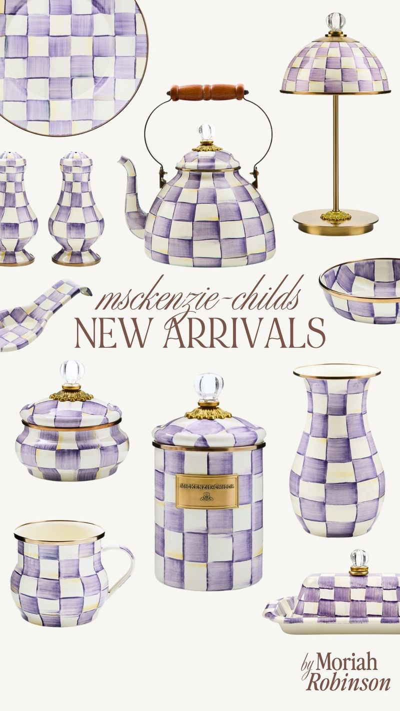 The new MacKenzie-Childs arrivals are so good 💜

I’m loving this lavender check pattern — it feels like the prettiest little spring update to their classic pieces.  

 #LTKdayinmylife #LTKSeasonal #LTKHome