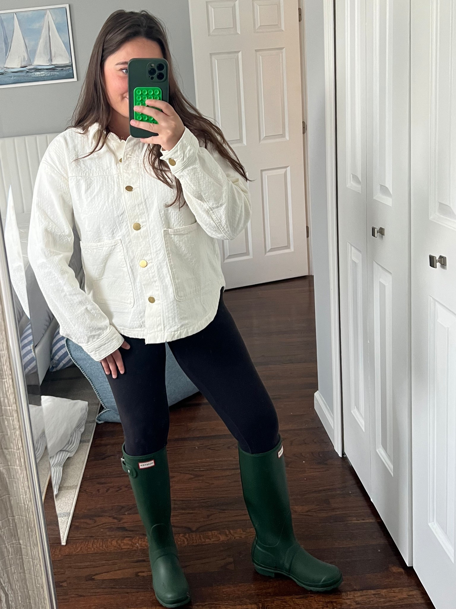 Rainy spring outfit
Rain boots
Jean jacket
Simple outfit 

#LTKStyleTip #LTKFindsUnder100 #LTKSeasonal