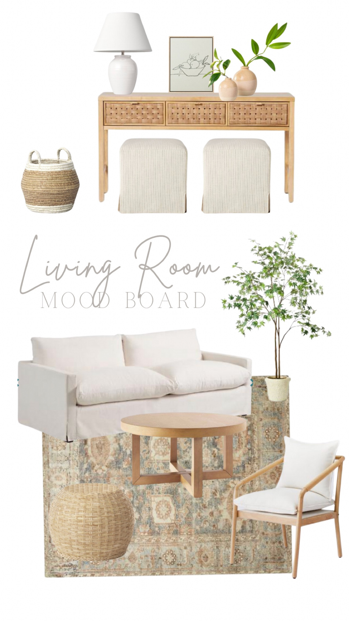 Living Room styling ideas for our new project!

~~~~~~~~~~~~~~~
Coastal cottage, Living room decor, white sofa, round coffee table, target finds, faux tree, studio mcgee, ottoman, entryway, console table, entryway design, neutral home decor

#LTKunder100 #LTKFind #LTKhome